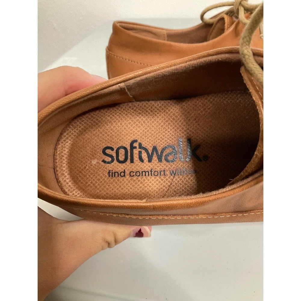 Softwalk Tan Leather Oxford Lace Up Shoes S2163-215 Womens Size 7.5M‎